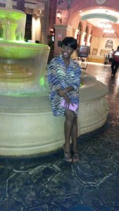 Me in front of the fountain in The Quarters